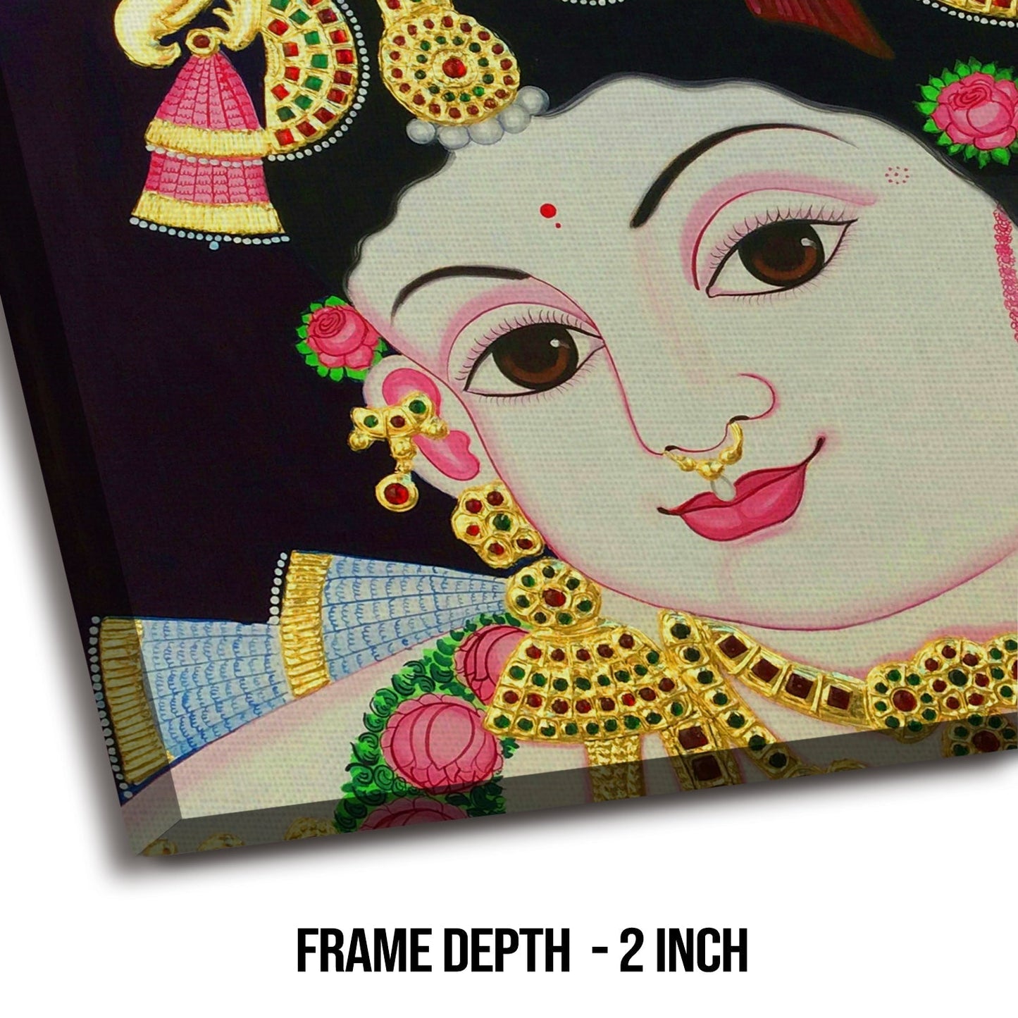 Tanjore painting depicting Lord Krishna Canvas Wall Art Painting