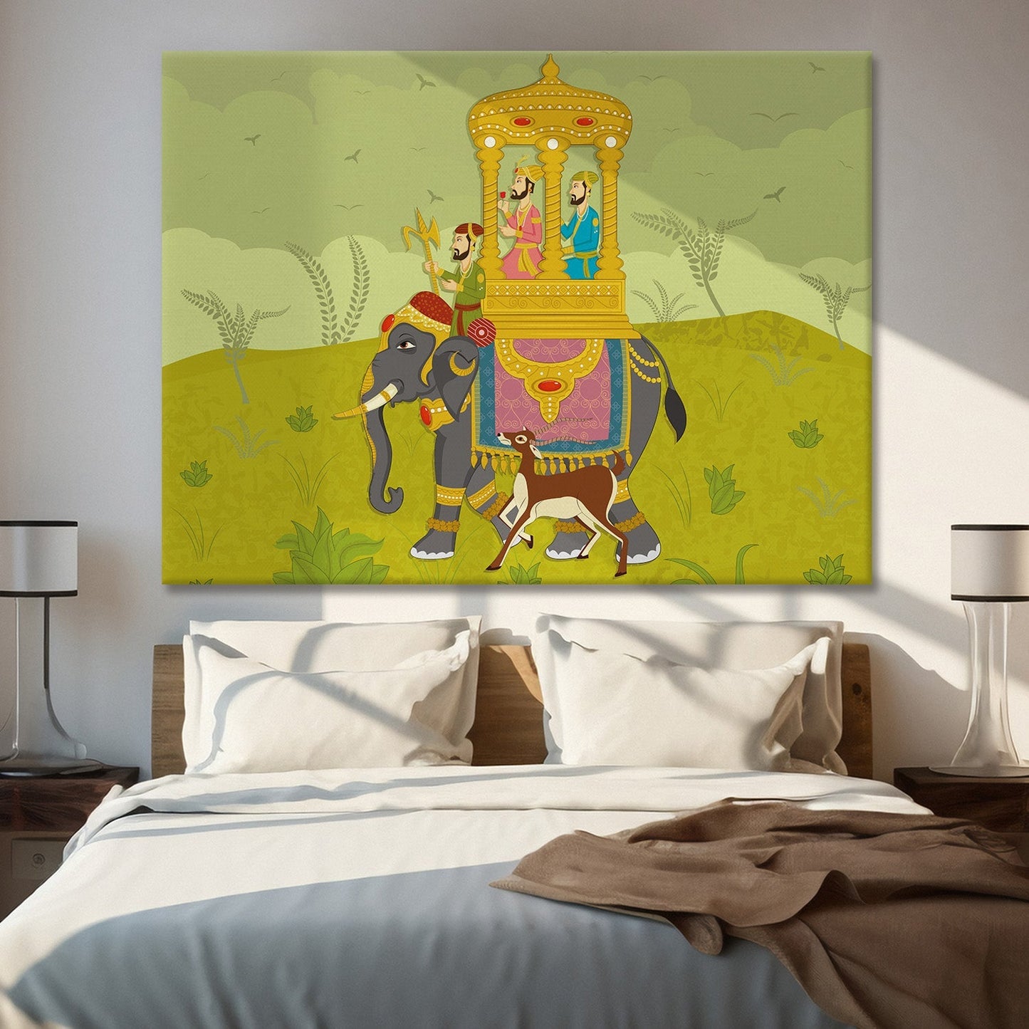 Ladecor Traditional Mughal Ethnic Canvas Wall Art