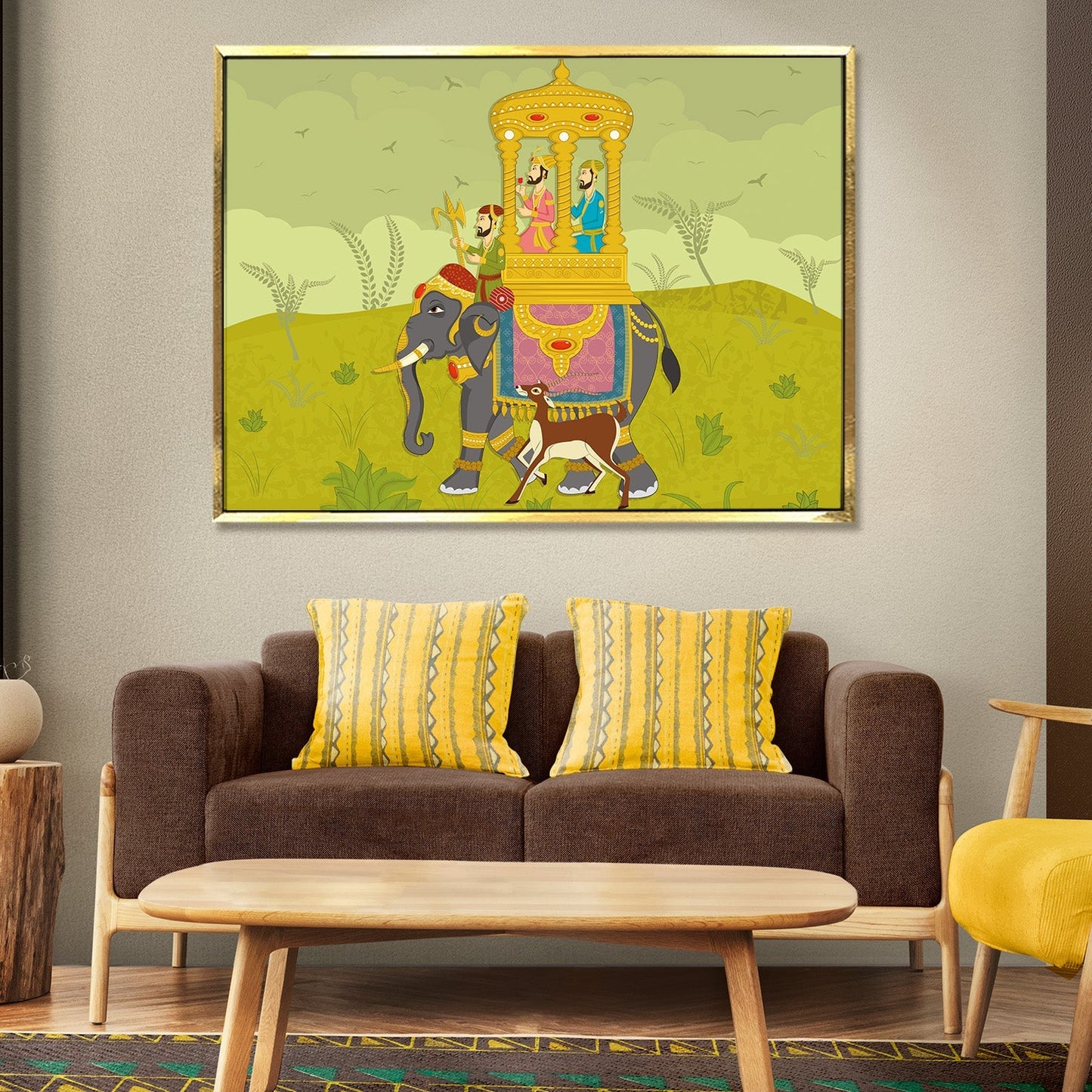 Ladecor Traditional Mughal Ethnic Canvas Wall Art