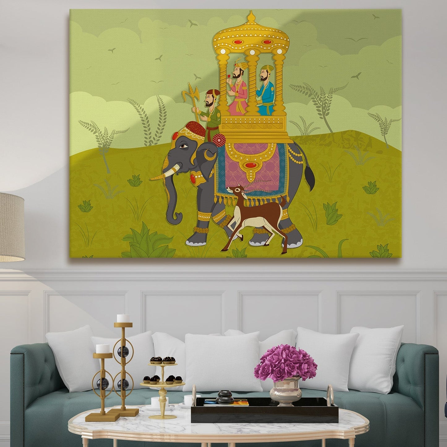 Ladecor Traditional Mughal Ethnic Canvas Wall Art