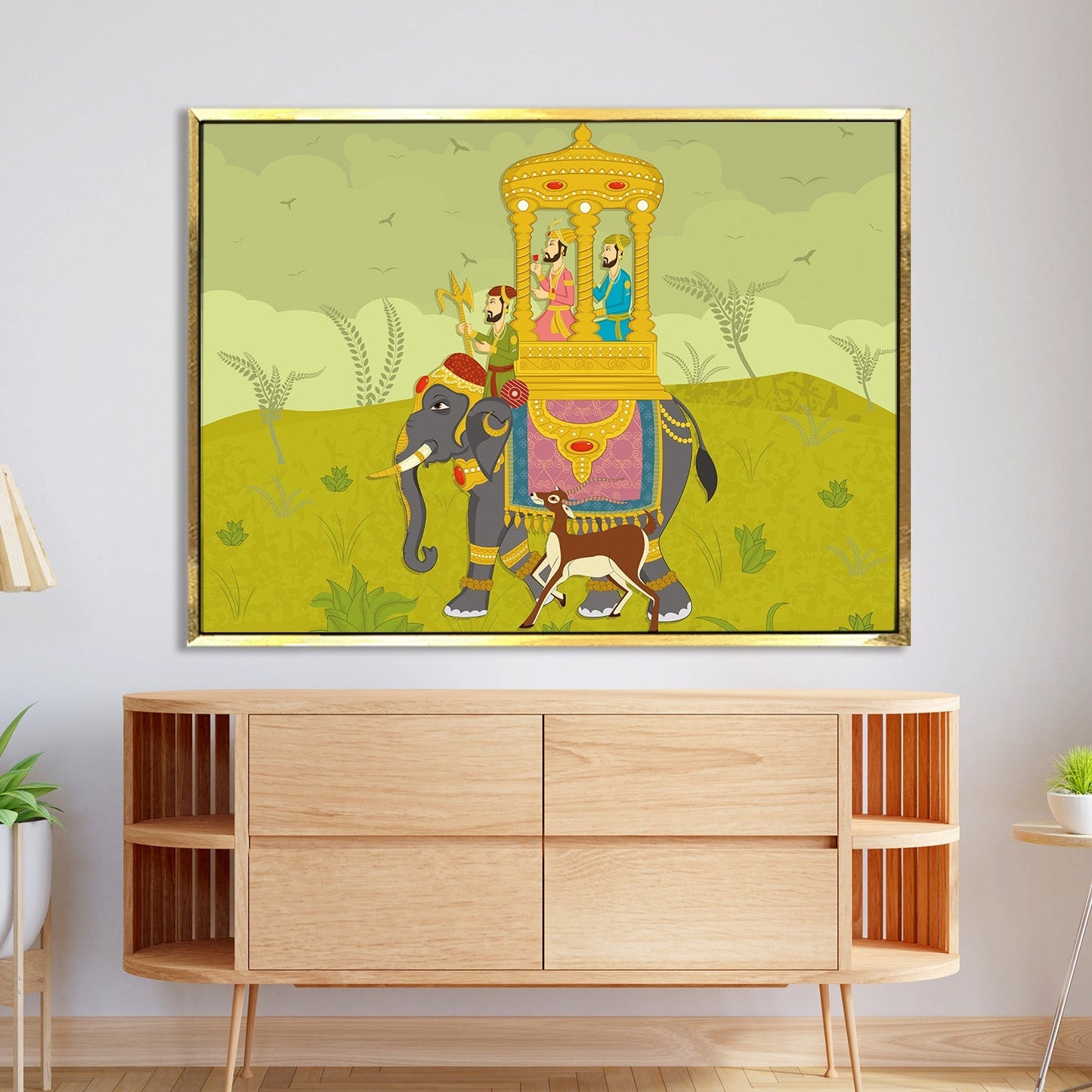 Ladecor Traditional Mughal Ethnic Canvas Wall Art