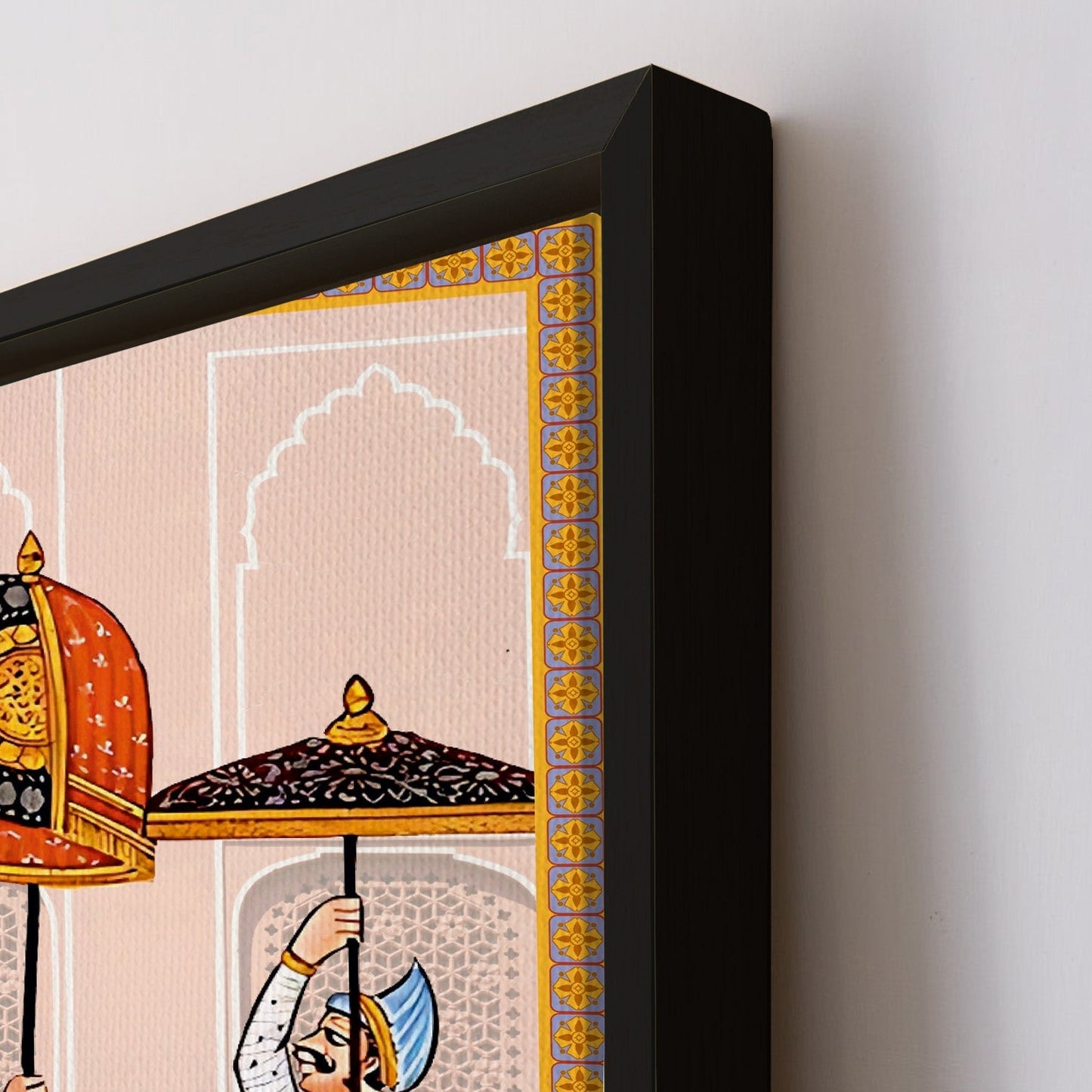Mughal King Riding Elephant Canvas Wall Art