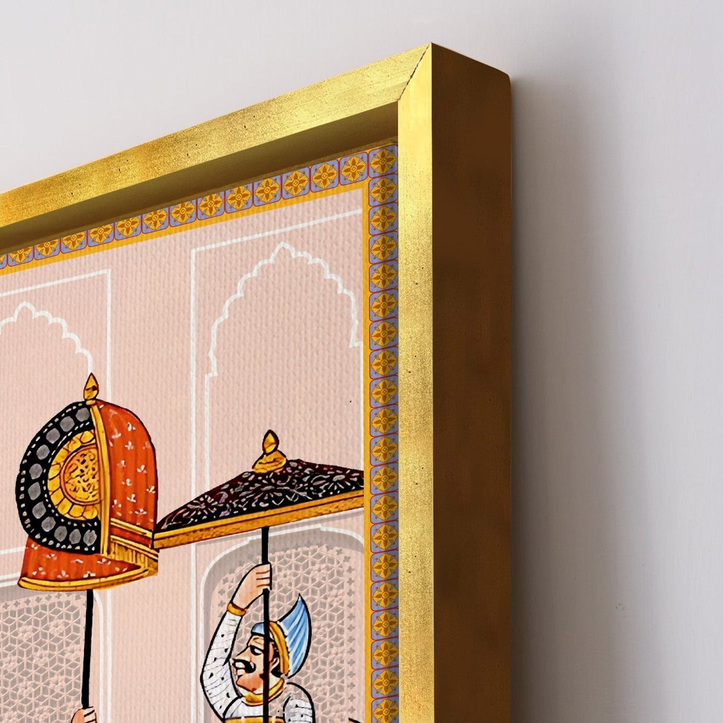 Mughal King Riding Elephant Canvas Wall Art