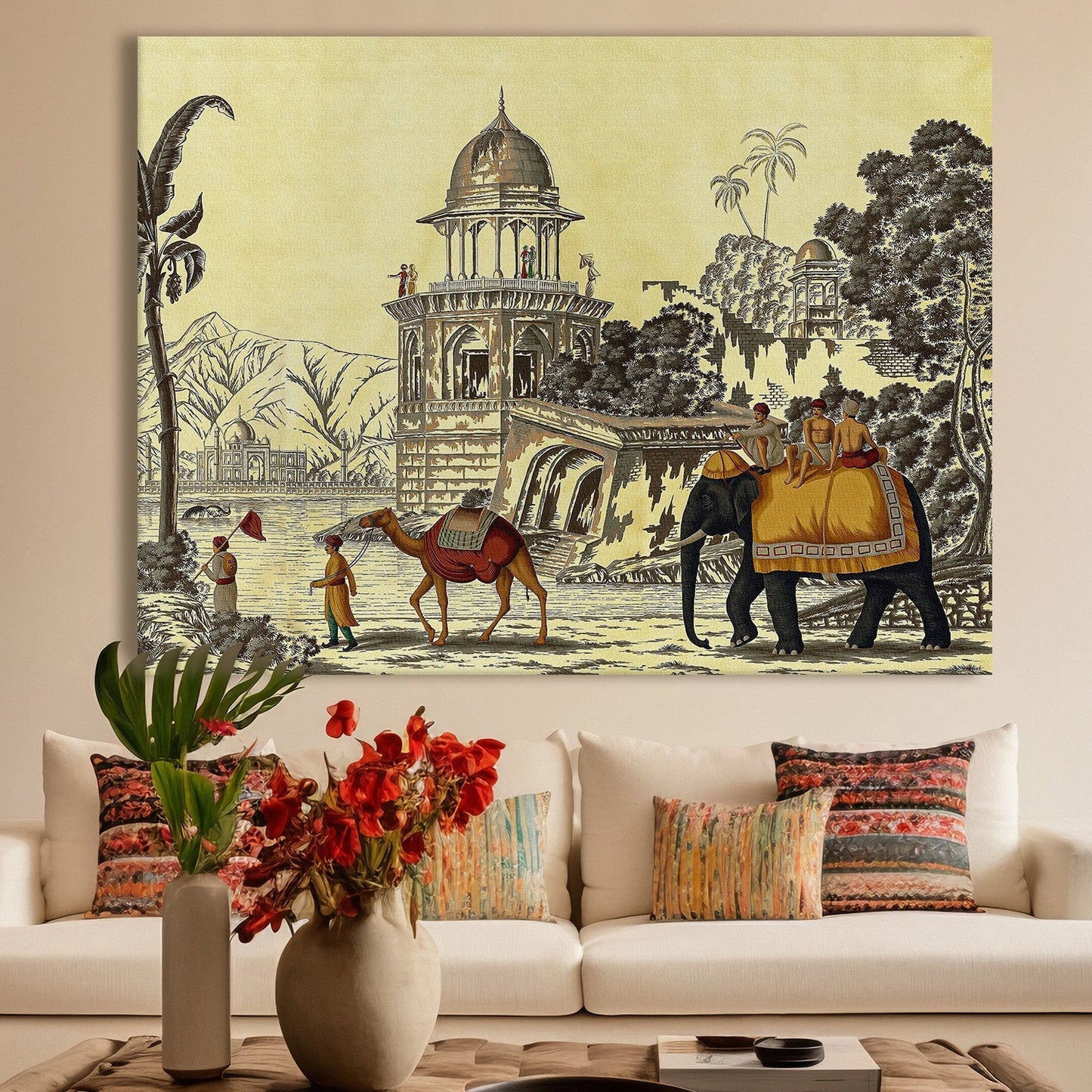 The Mughal Stronghold Wall Art Canvas Painting