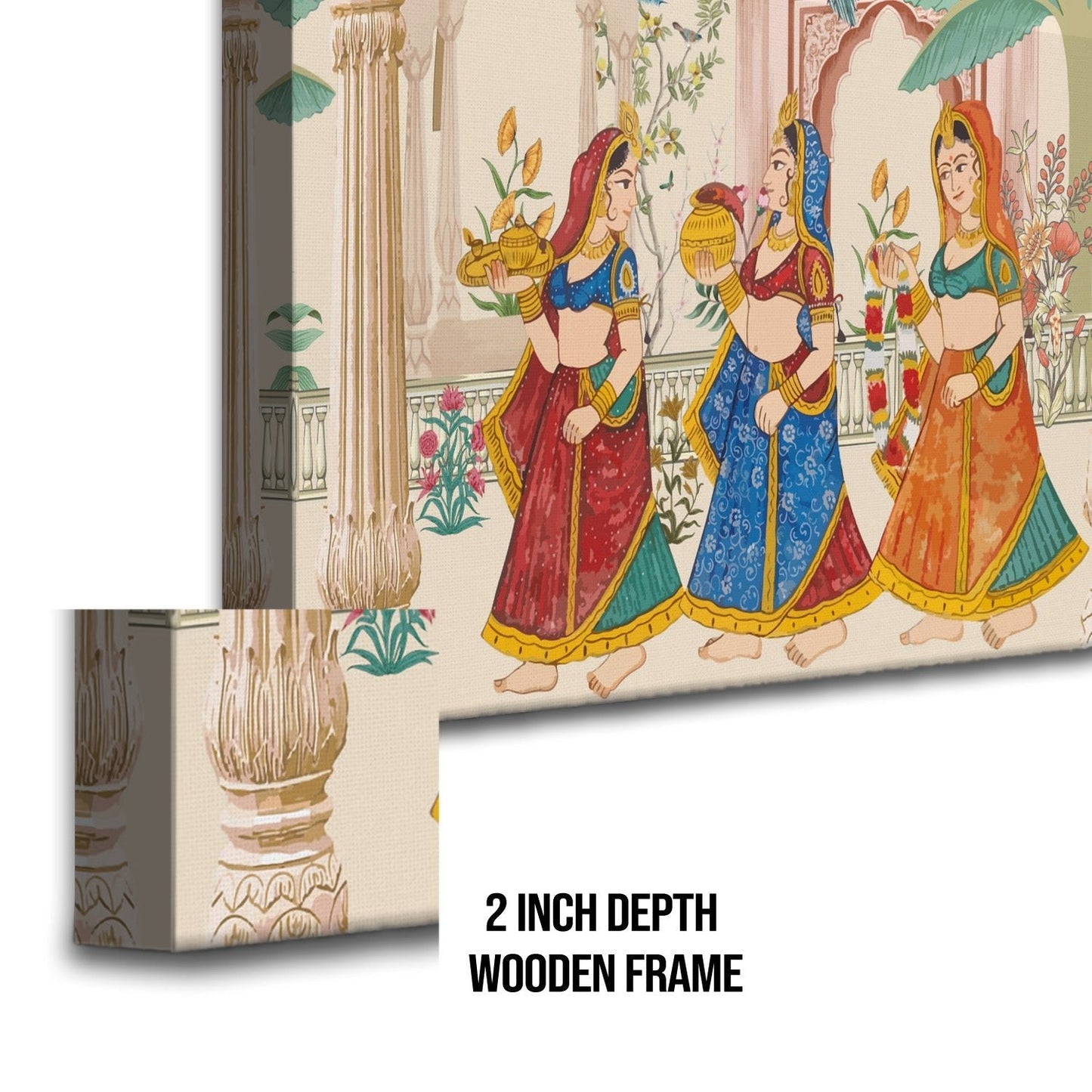 Mughal Garden Peacock Canvas Wall painting