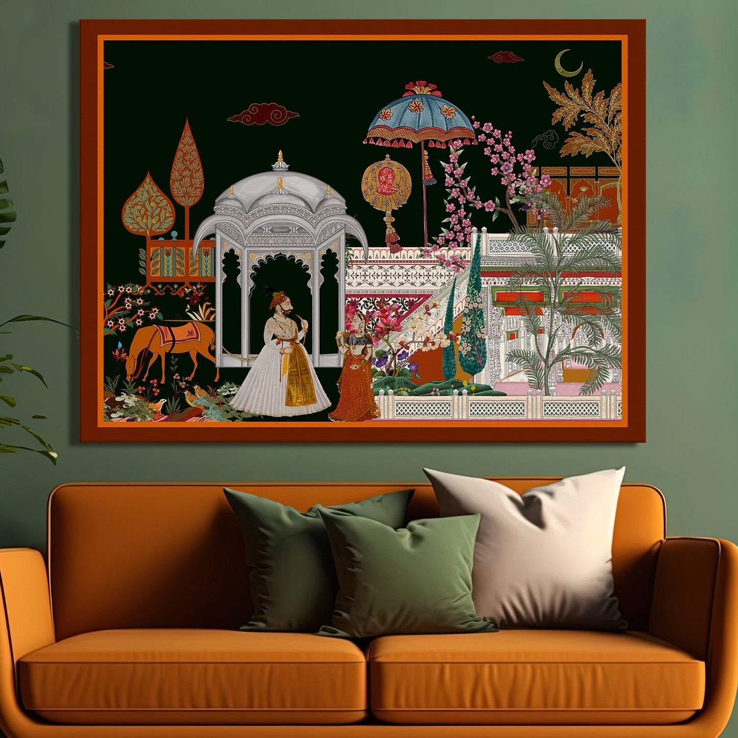 Mughal Garden View Canvas Painting
