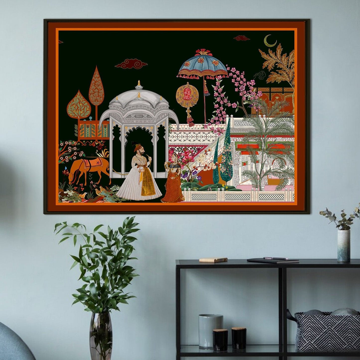 Mughal Garden View Canvas Painting