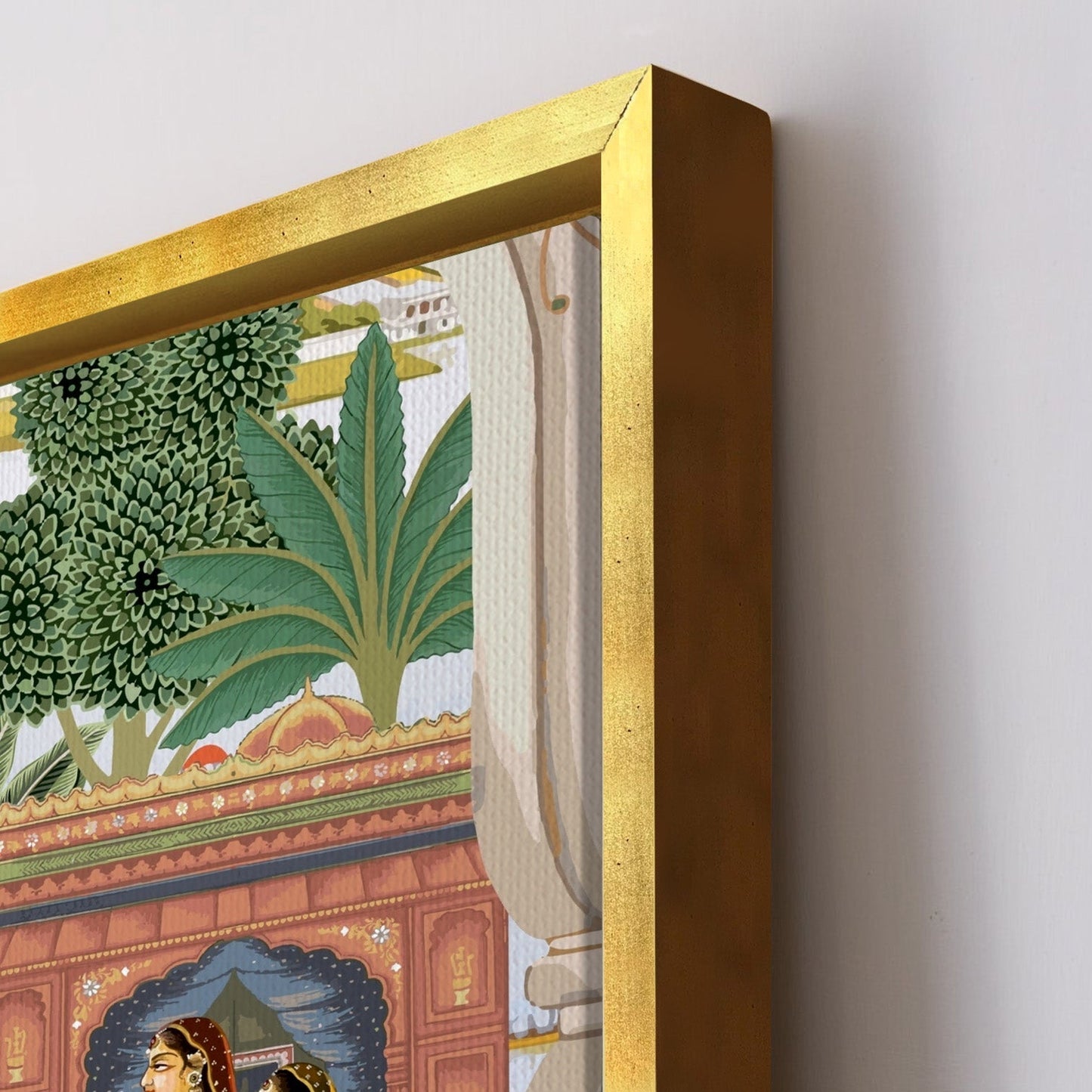 Mughal King Welcoming By Women Traditional Canvas Painting