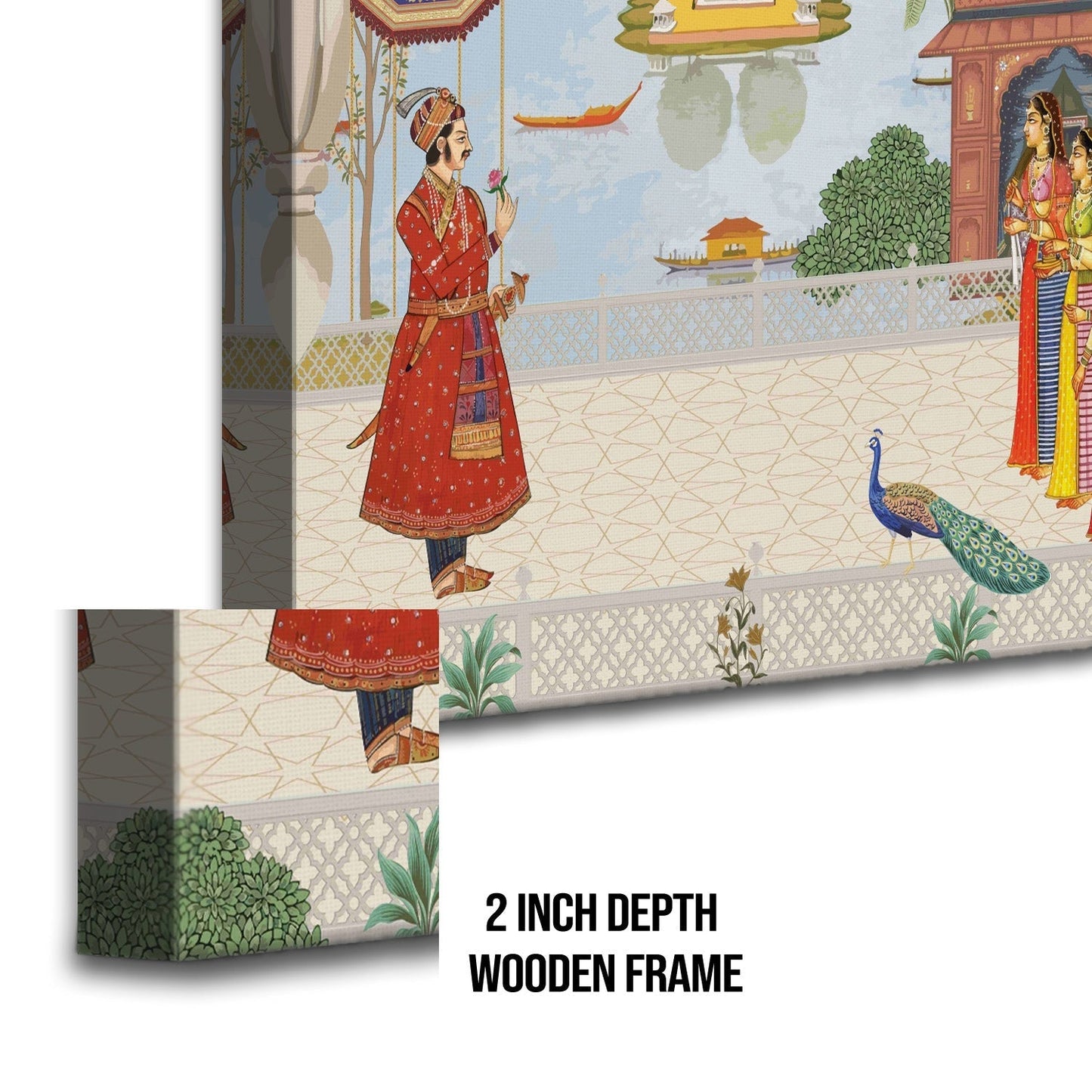 Mughal King Welcoming By Women Traditional Canvas Painting