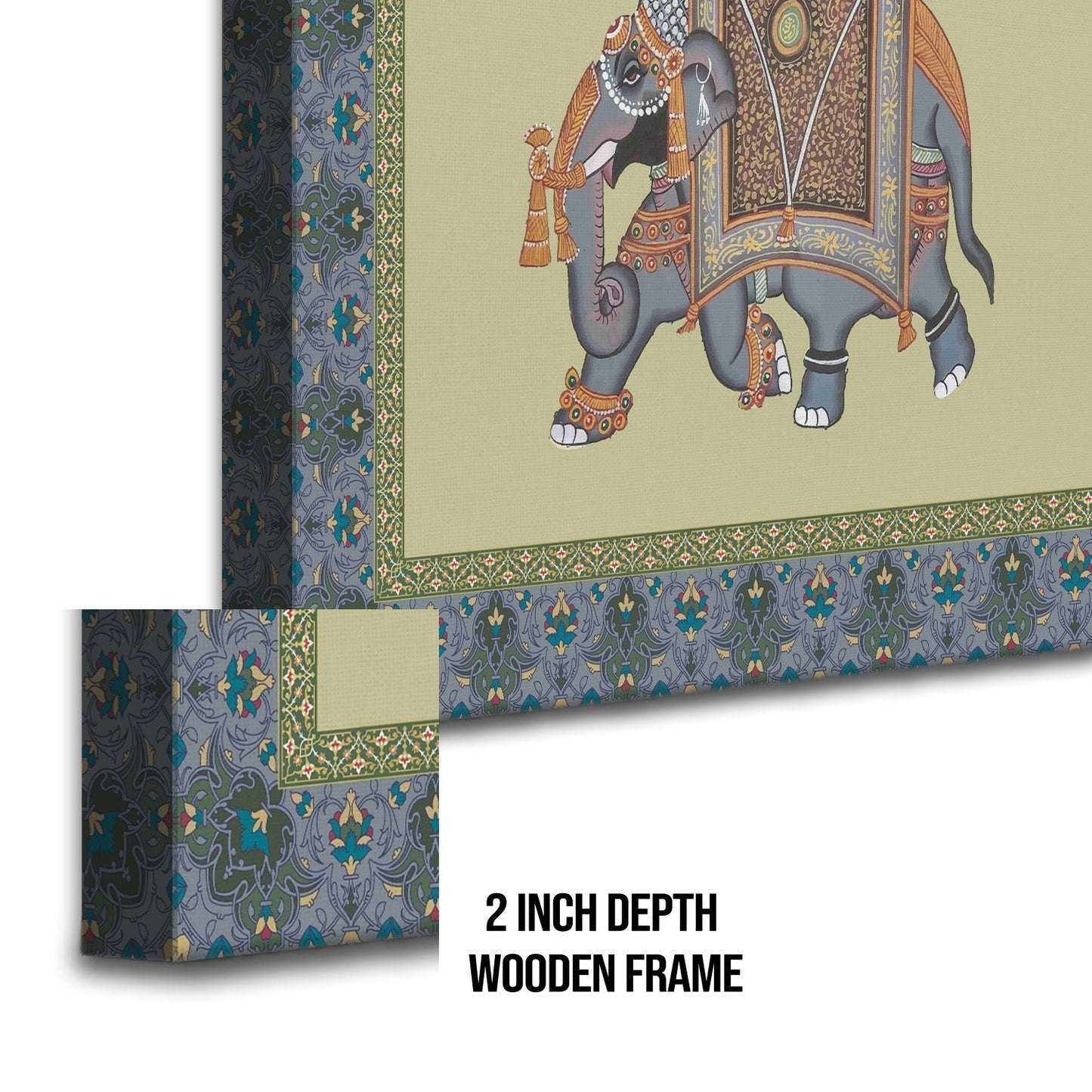 Mughal Elephat Madhubani Paintings Canvas Art