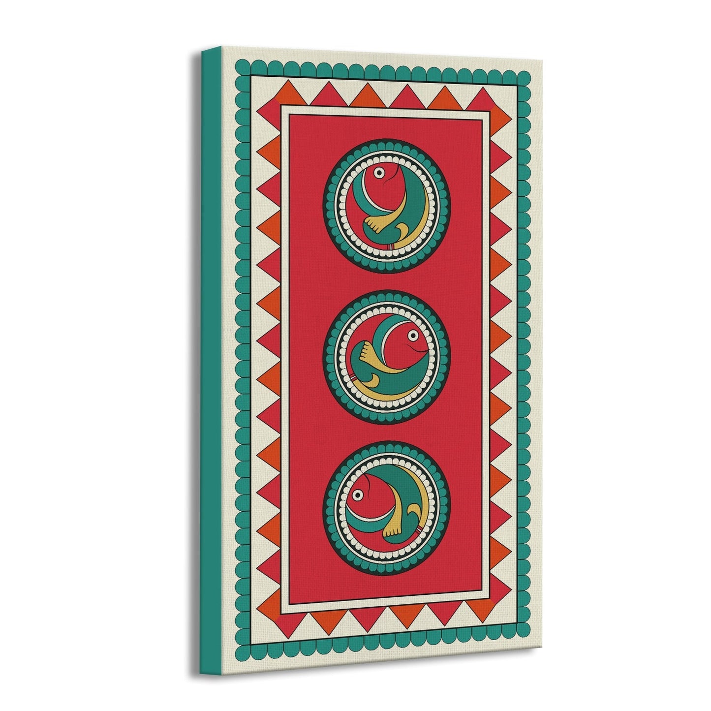 Kalighat Fish Canvas Wall Art Painting
