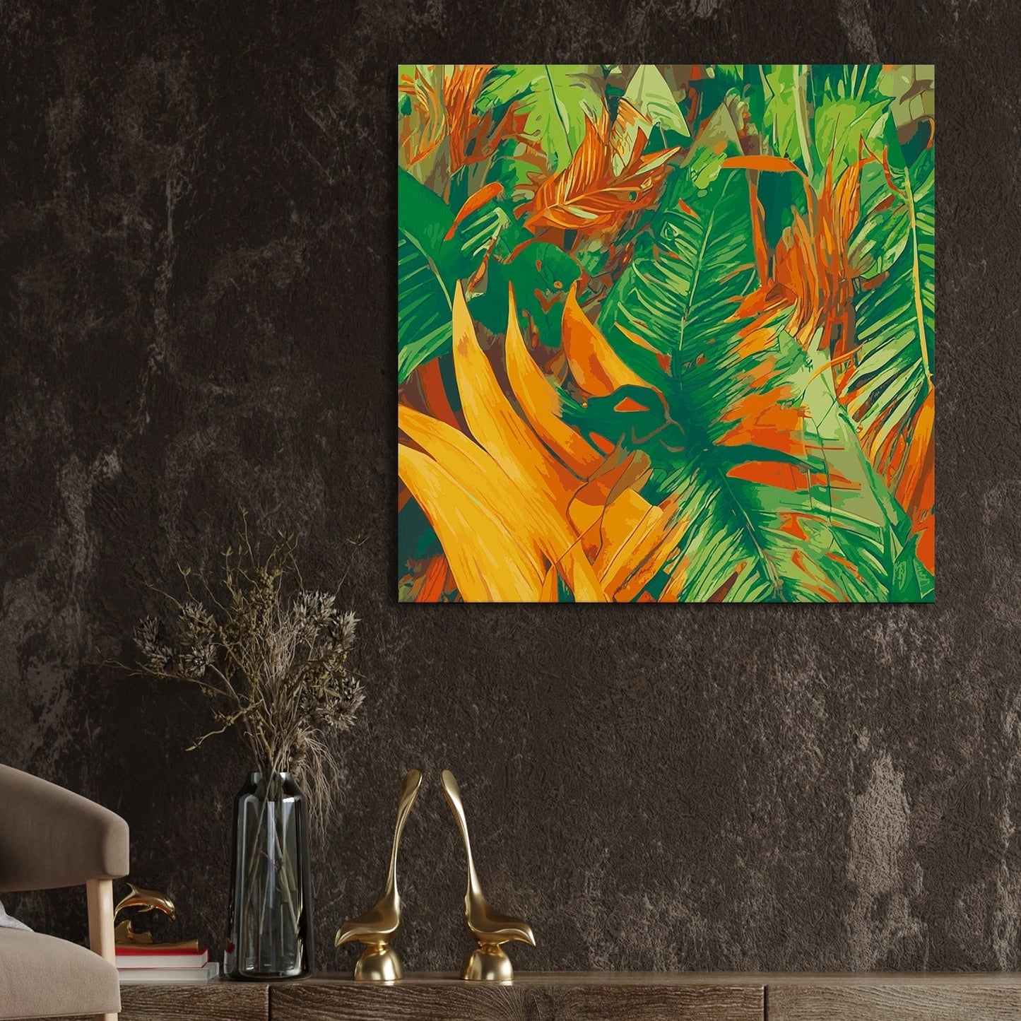Large Topical Canvas Wall Art Painting for Living Room, Home, and Office.