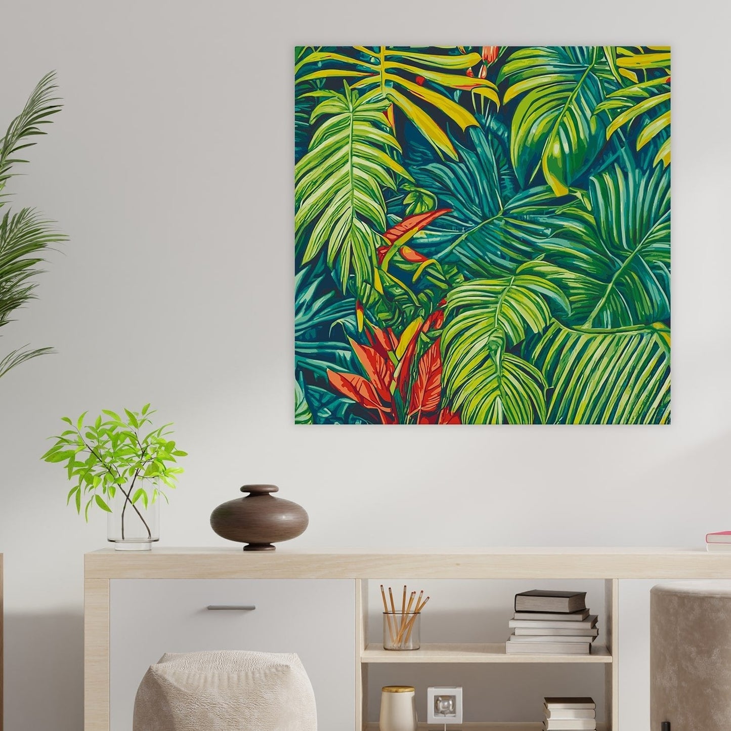 Large Topical Canvas Wall Art Painting for Living Room, Home, and Office.