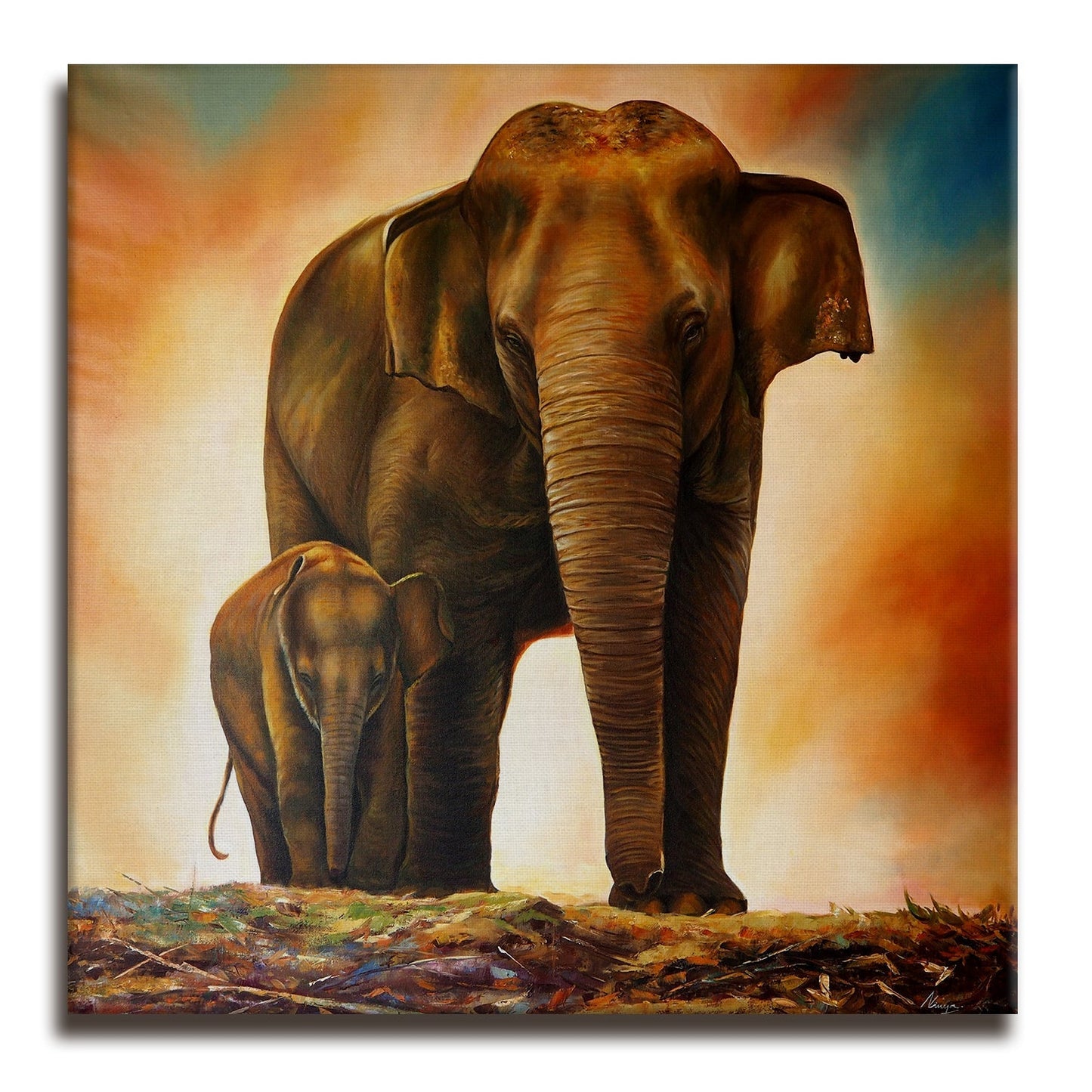 Large Wildlife Canvas Wall Art Painting for Living Room and Office.