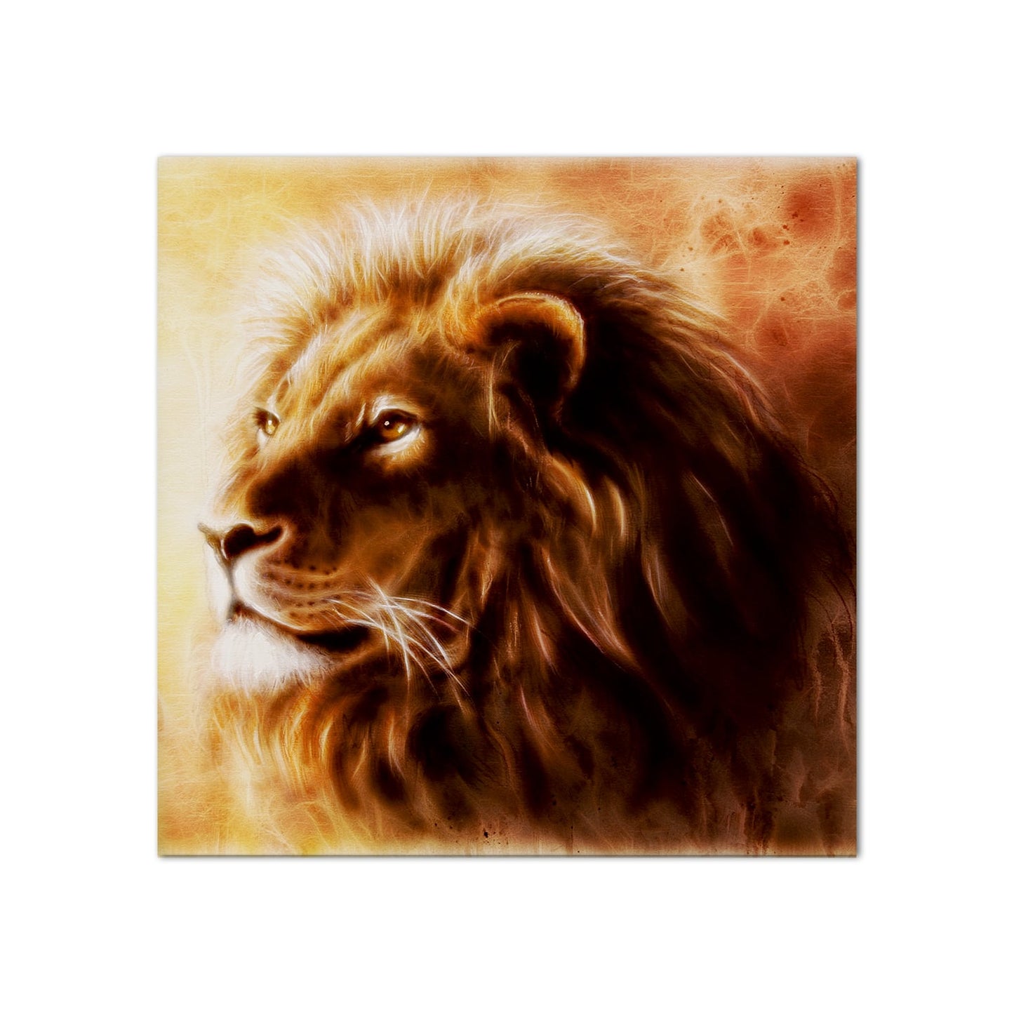 Brown Lion Wildlife Canvas Wall Art Painting