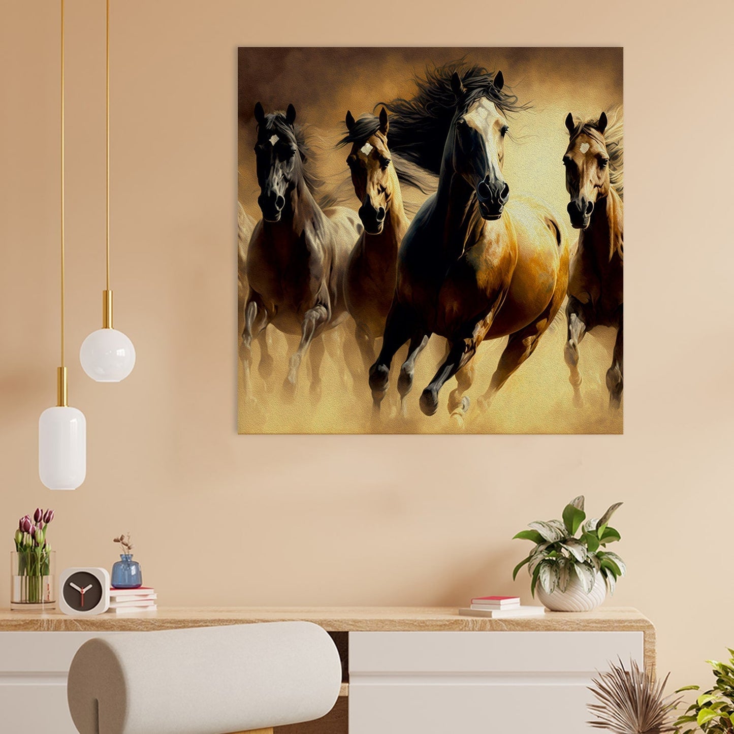 Brown Lion Wildlife Canvas Wall Art Painting