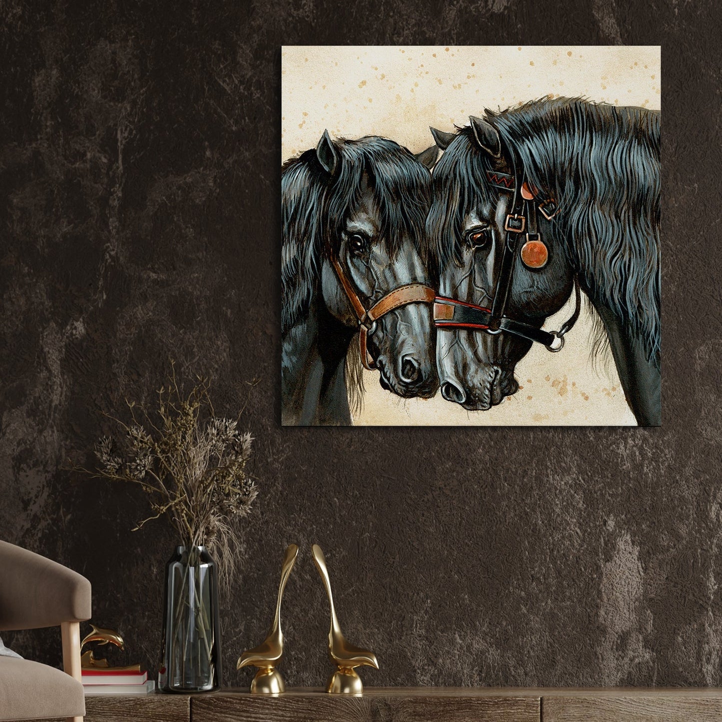 Brown Lion Wildlife Canvas Wall Art Painting