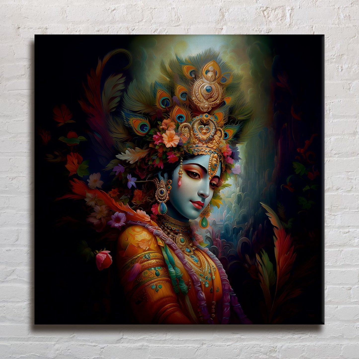 Lord Krishna Wall Art Canvas Paintings for Home and Office Wall Decoration