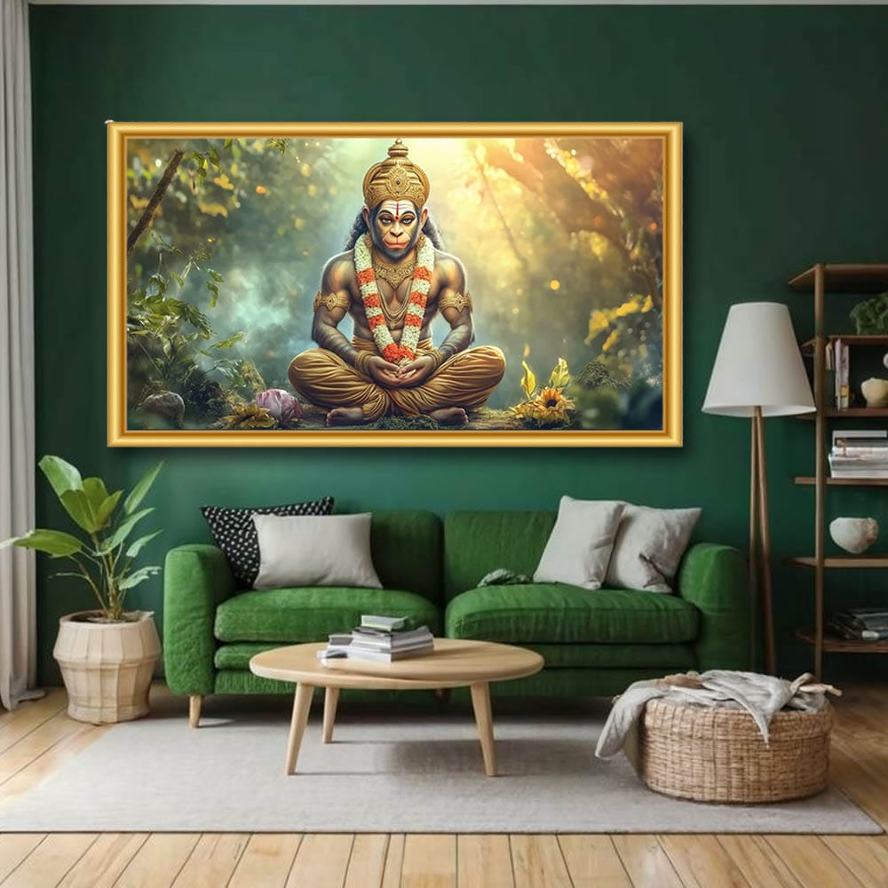 Lord Hanuman Ji Vastu Canvas Wall Art For Pooja Room