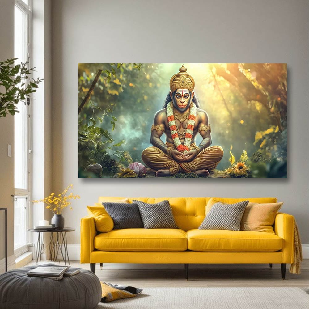 Lord Hanuman Ji Vastu Canvas Wall Art For Pooja Room