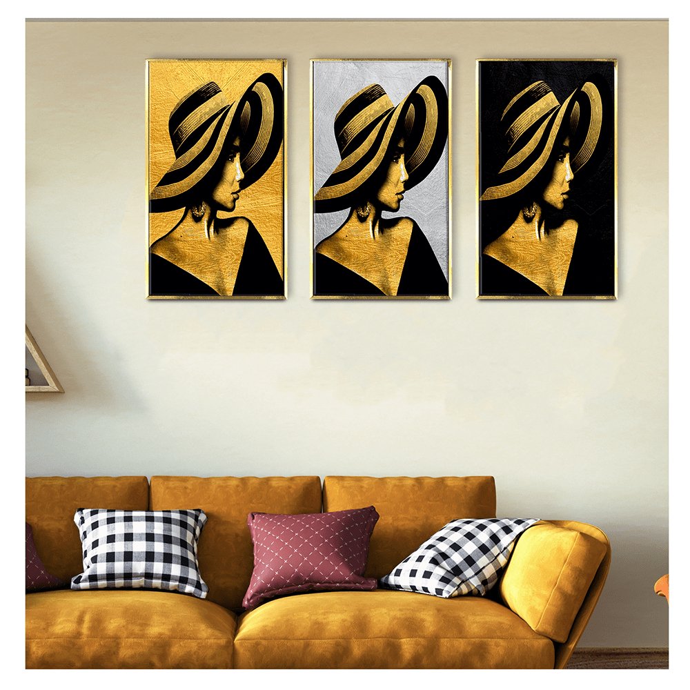 Luxury High End lady Painting (3_Panels)