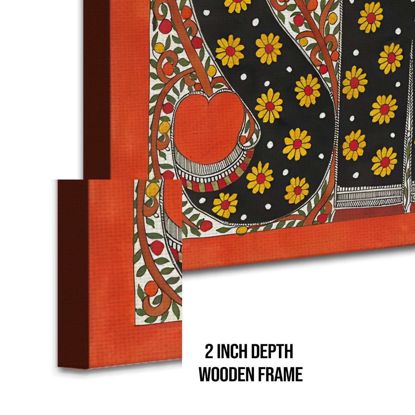 Madhubani Elephant Canvas Painting
