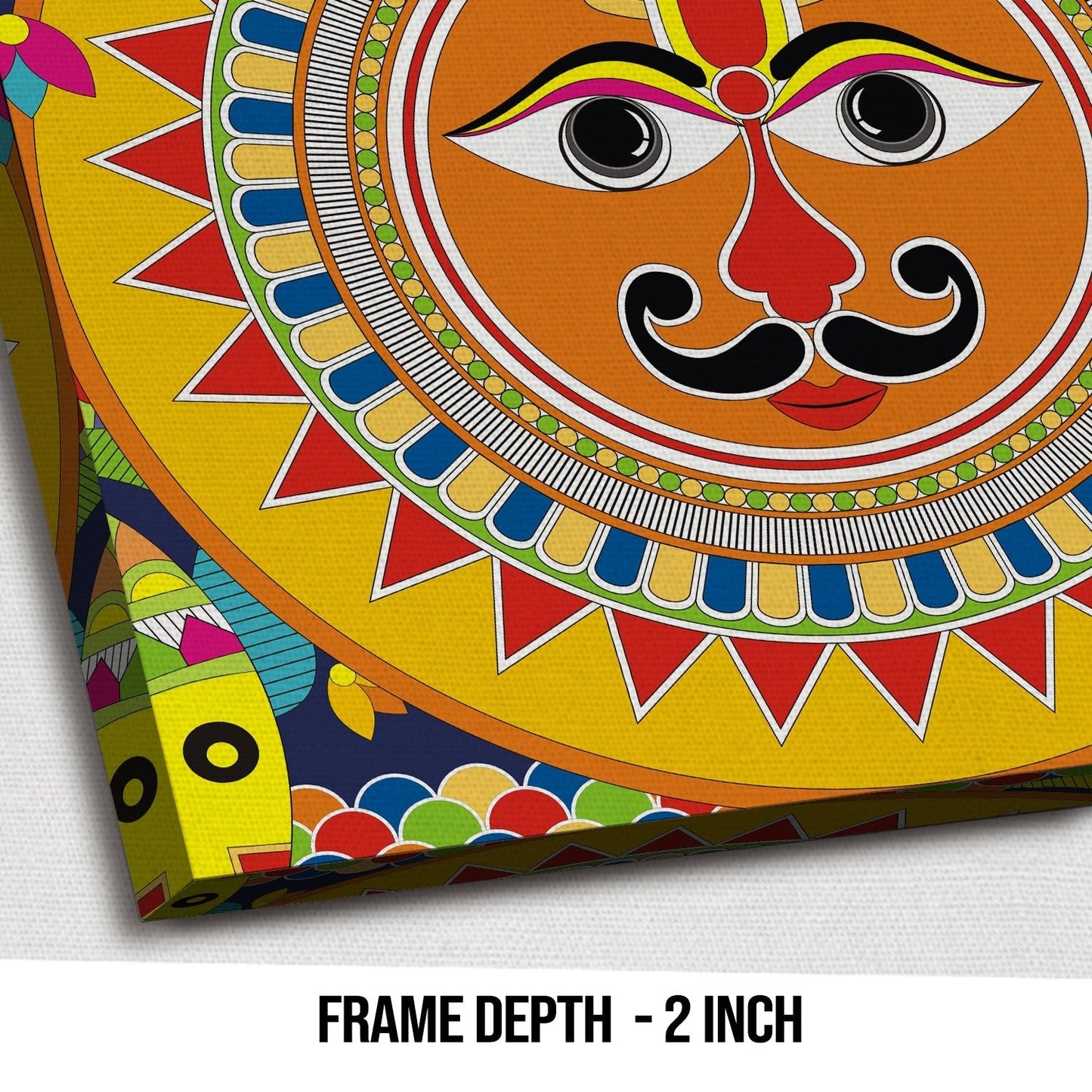 Madhubani Sun Canvas Wall Art Painting