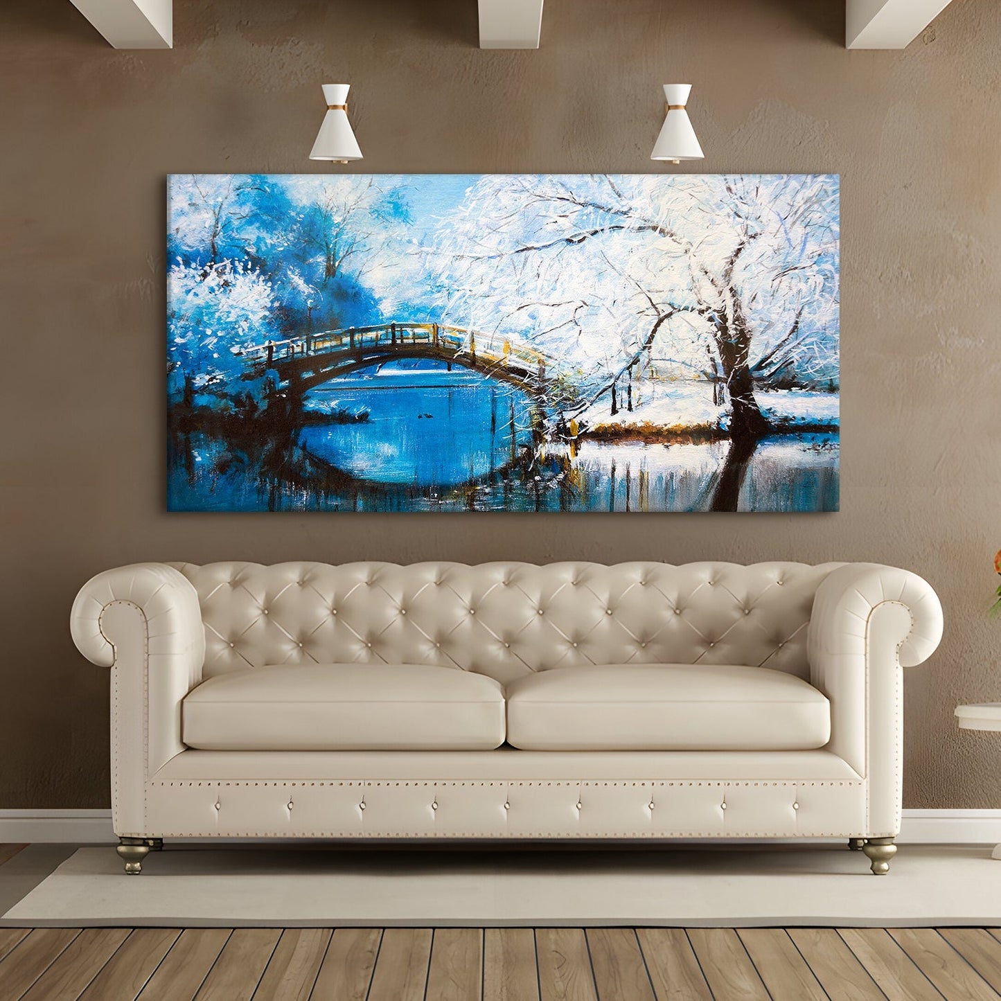 Evening winter forest Canvas Wall Art Painting