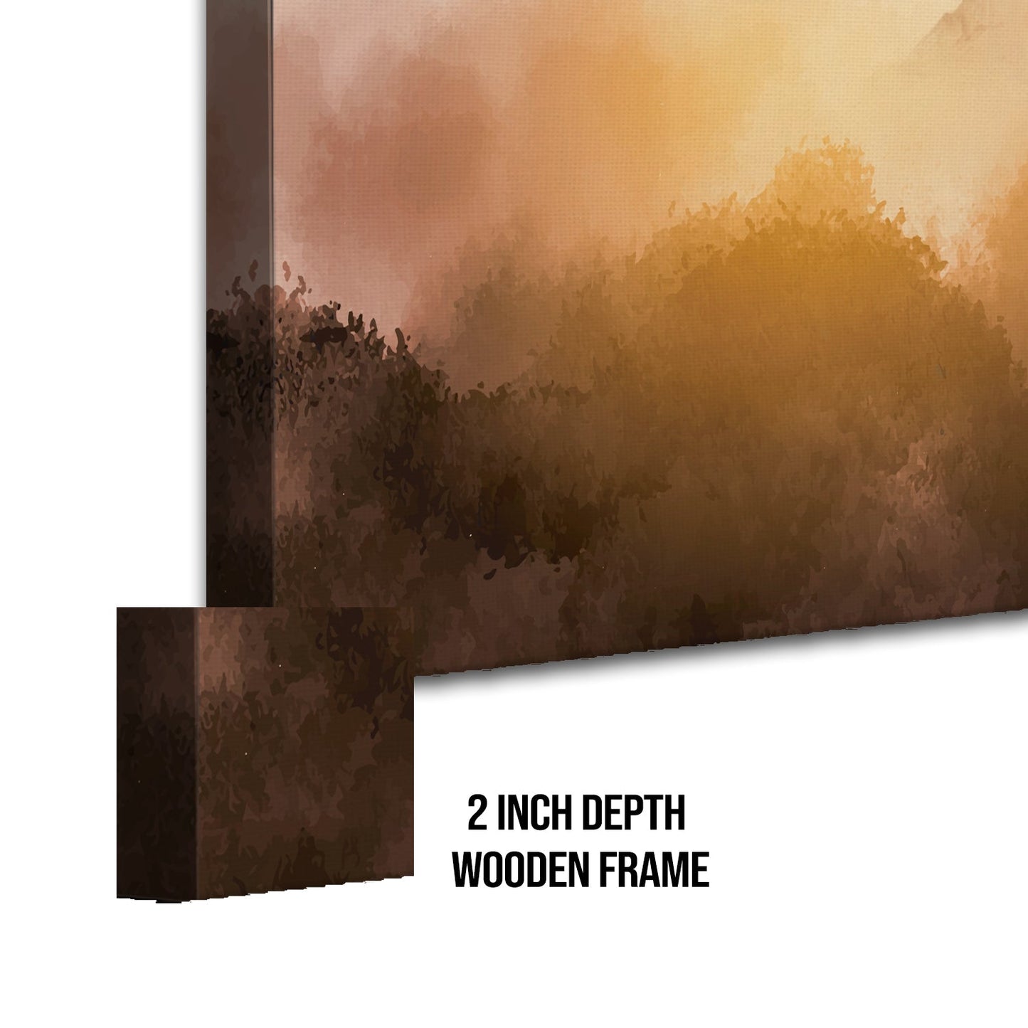Sunrise Landscape Misty Forest Canvas Wall Art Paintings.