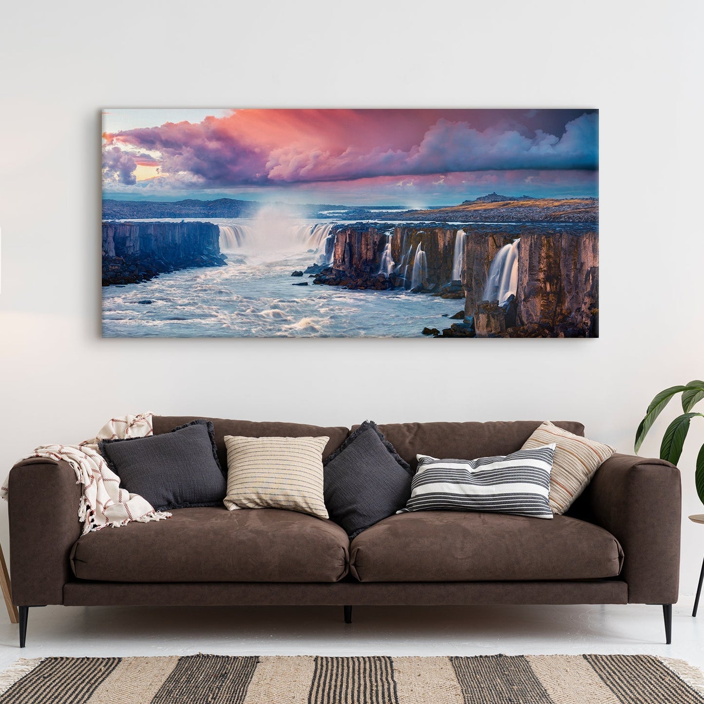 Selfoss Waterfall Canvas Wall Art Paintings.