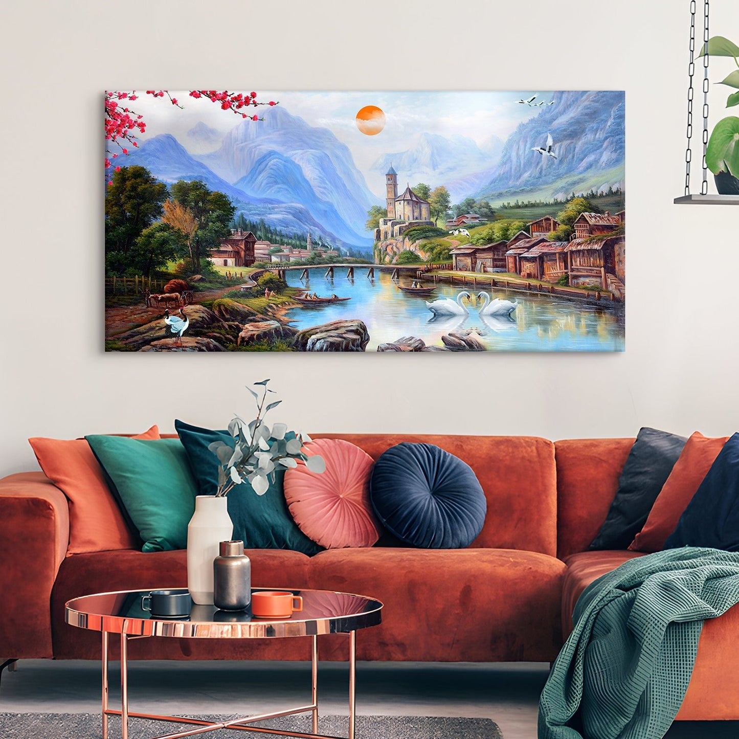 Solimo Swan Canvas Wall Art Paintings