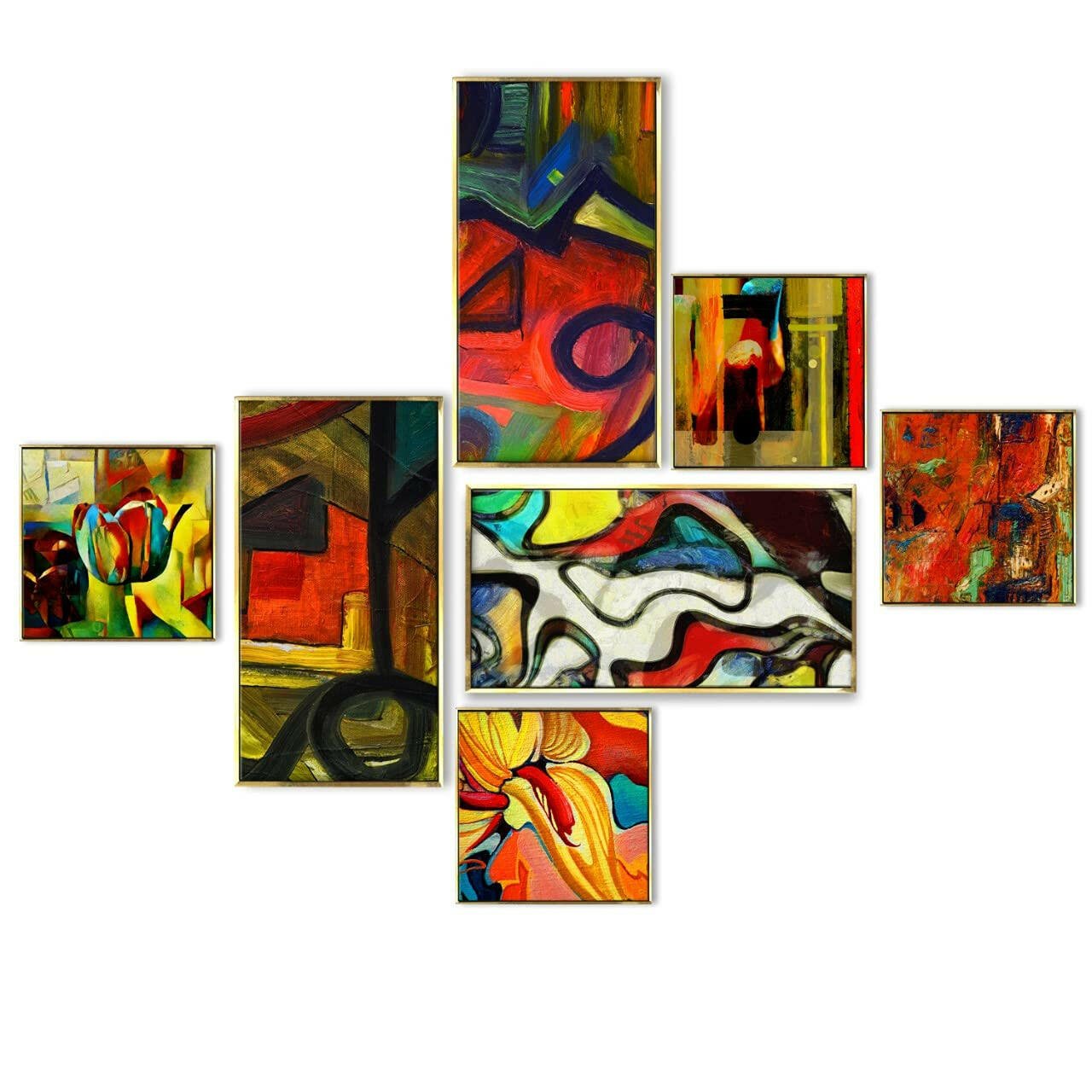 Modern Art Collage Canvas Wall Art Painting