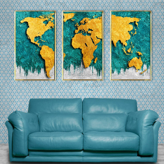 Modern Gold Canvas Wall Art Painting