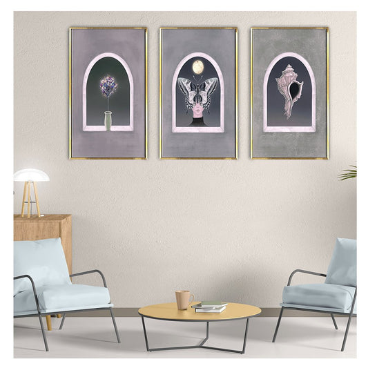 Modern Woman with Butterfly Canvas Painting