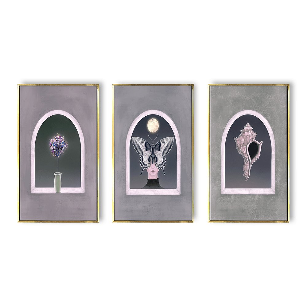 Modern Woman with Butterfly Canvas Painting