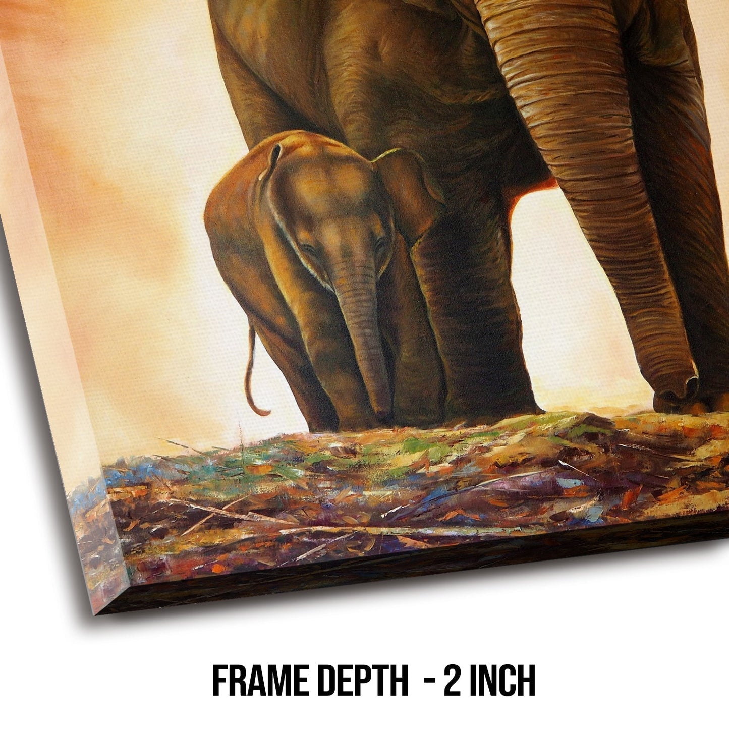 Elephant Family Canvas Wall Art Painting