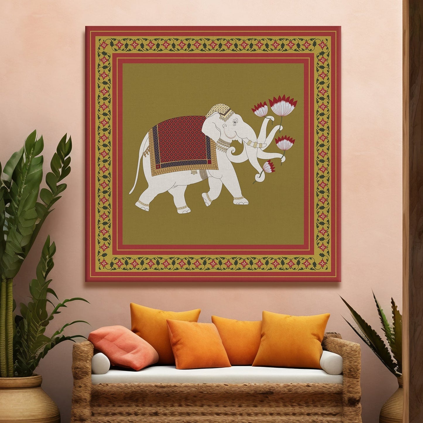 Mughal Indian Traditional Canvas Wall Art Painting