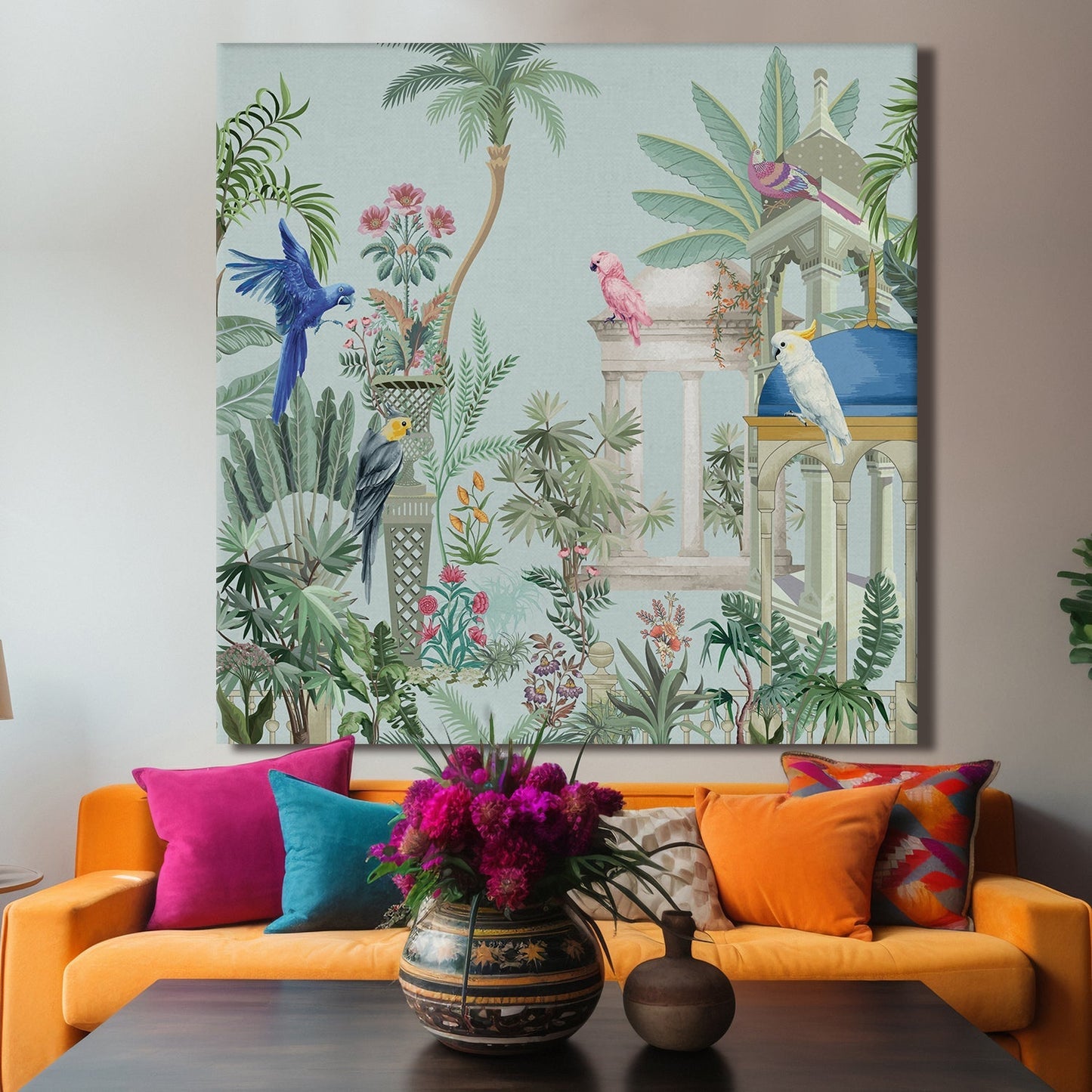 Oriental Garden Canvas Wall Arts Painting