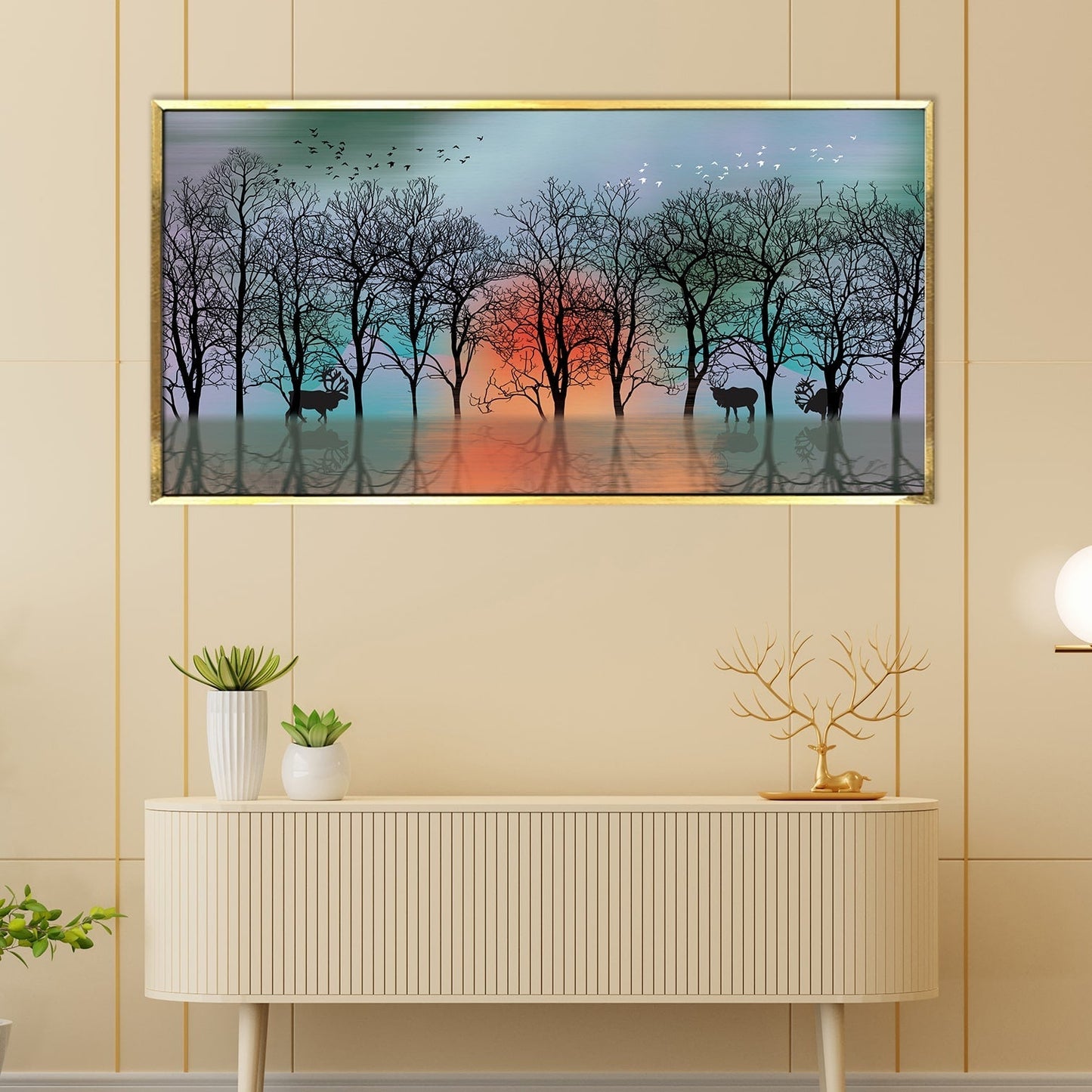 Nature Vastu Canvas Painting Framed for Living Room Wall Decoration