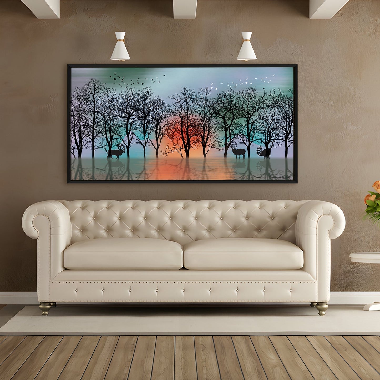 Nature Vastu Canvas Painting Framed for Living Room Wall Decoration
