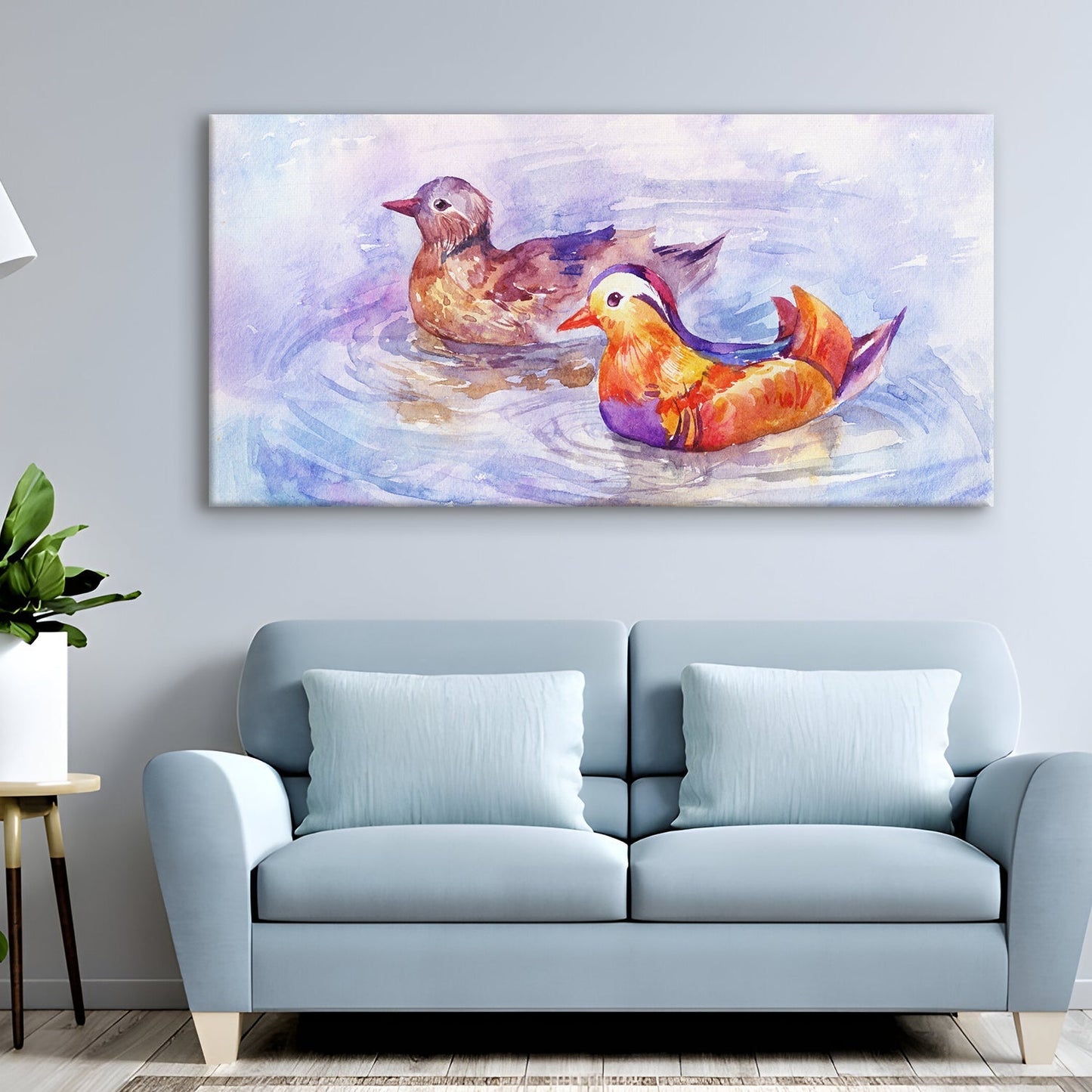 Mandarin Ducks Canvas Wall Art Painting
