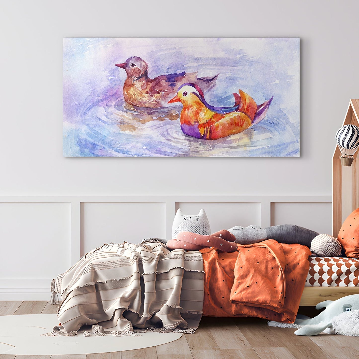 Mandarin Ducks Canvas Wall Art Painting