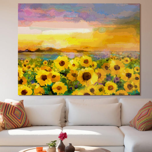 Sunflower Field Canvas Wall Art Painting
