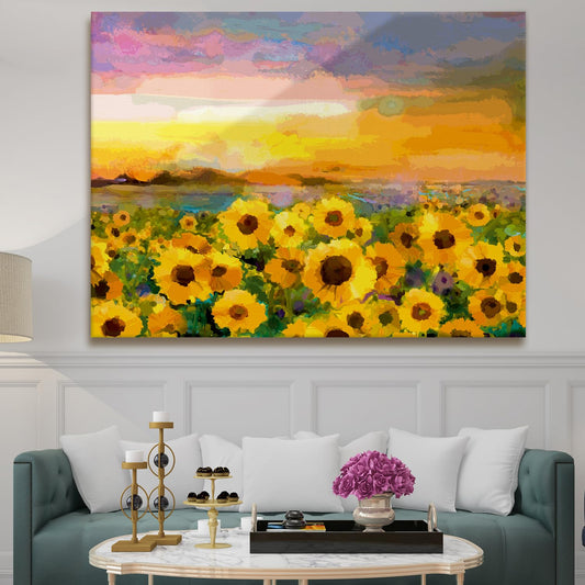 Sunflower Field Canvas Wall Art Painting