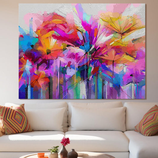 LIOX Obraz Barevné květy Canvas  Wall Art Painting