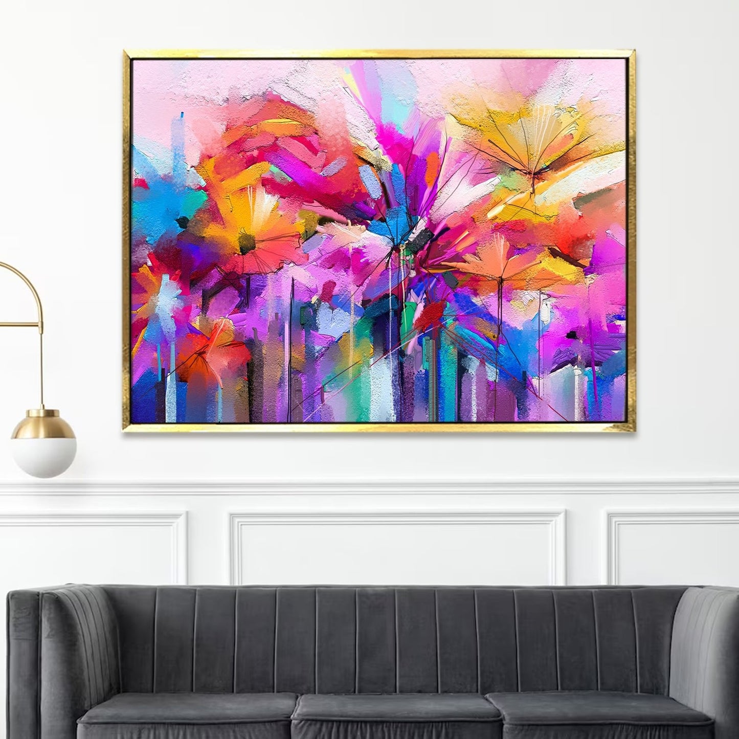 PAPER PLANE DESIGN Canvas Floral Wall Art: A Symphony of Nature's Elegance Large Size Canvas Framed Paintings For Living Room, Office, Home Decor. (FLWA04)