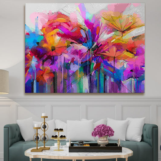 LIOX Obraz Barevné květy Canvas  Wall Art Painting