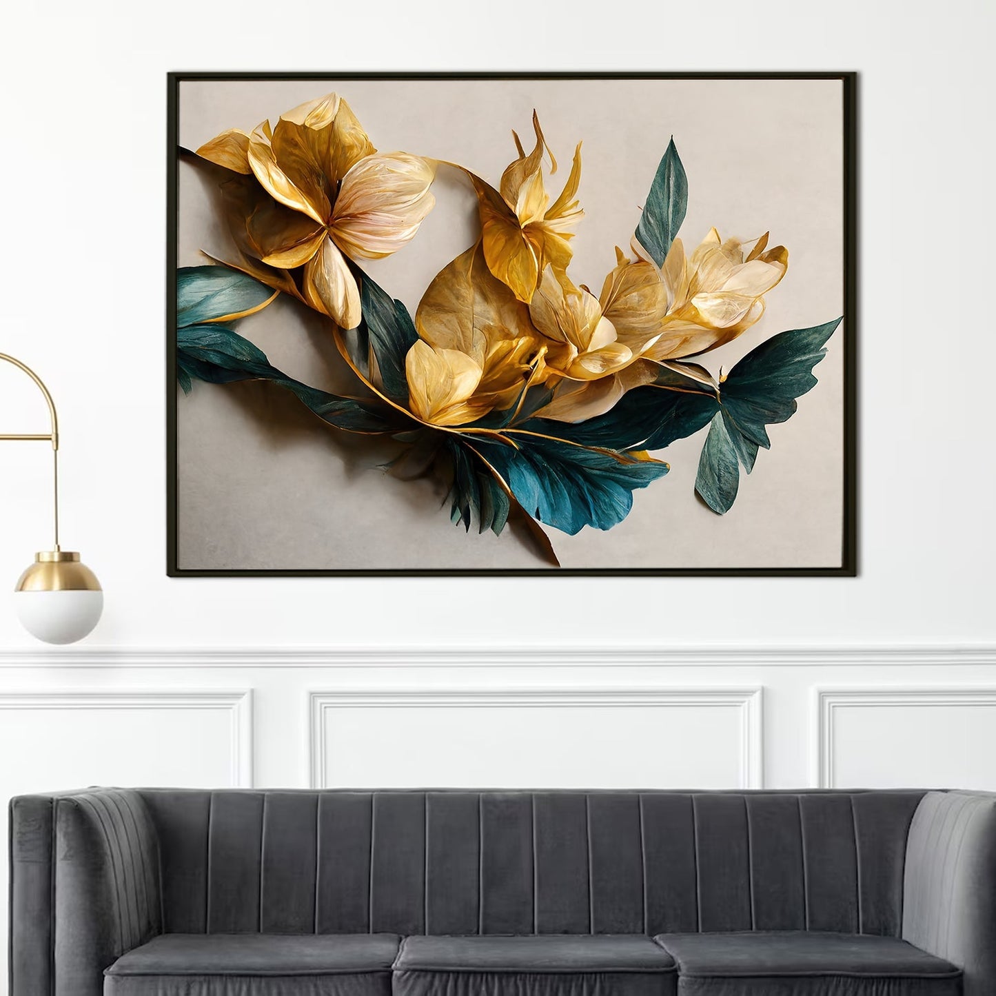 PAPER PLANE DESIGN Canvas Floral Wall Art: A Symphony of Nature's Elegance Large Size Canvas Framed Paintings For Living Room, Office, Home Decor. (FLWA05)