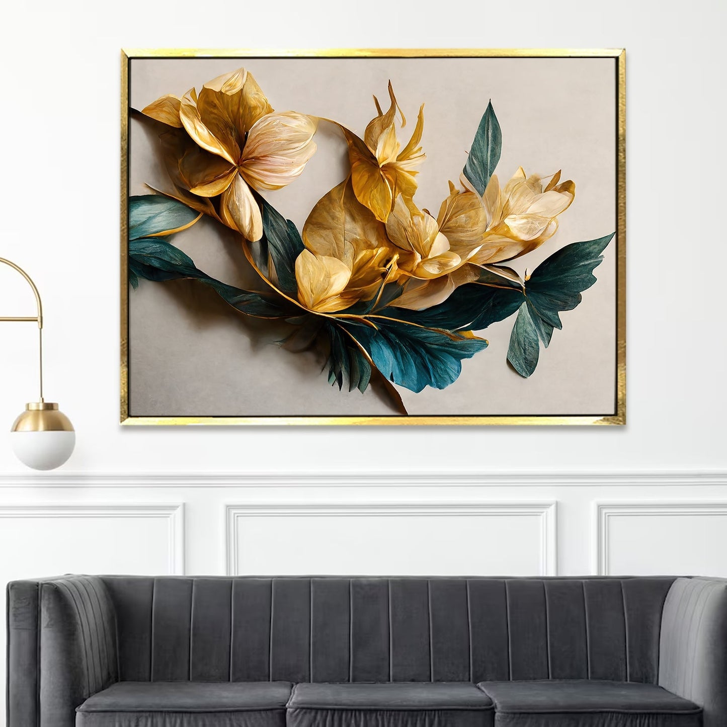 PAPER PLANE DESIGN Canvas Floral Wall Art: A Symphony of Nature's Elegance Large Size Canvas Framed Paintings For Living Room, Office, Home Decor. (FLWA05)