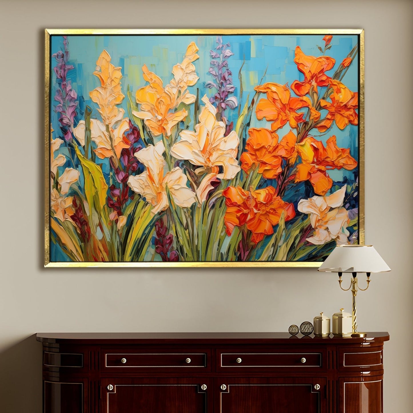 PAPER PLANE DESIGN Canvas Floral Wall Art: A Symphony of Nature's Elegance Large Size Canvas Framed Paintings For Living Room, Office, Home Decor. (FLWA06)